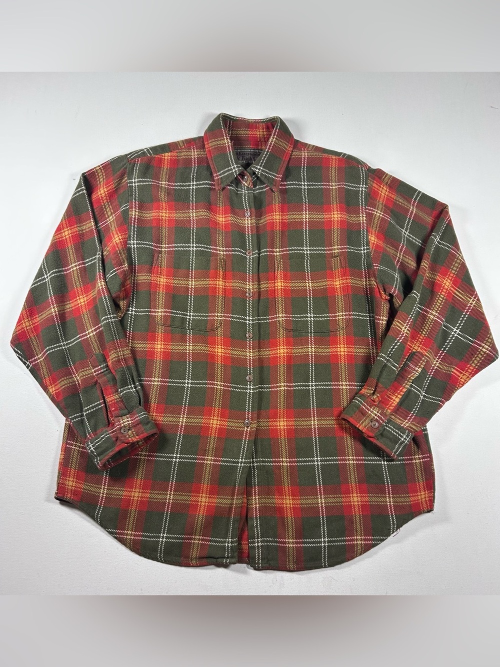 Abercrombie & Fitch Womens Fits: XL Plaid Shirt Green Red Button Up VTG Y2k